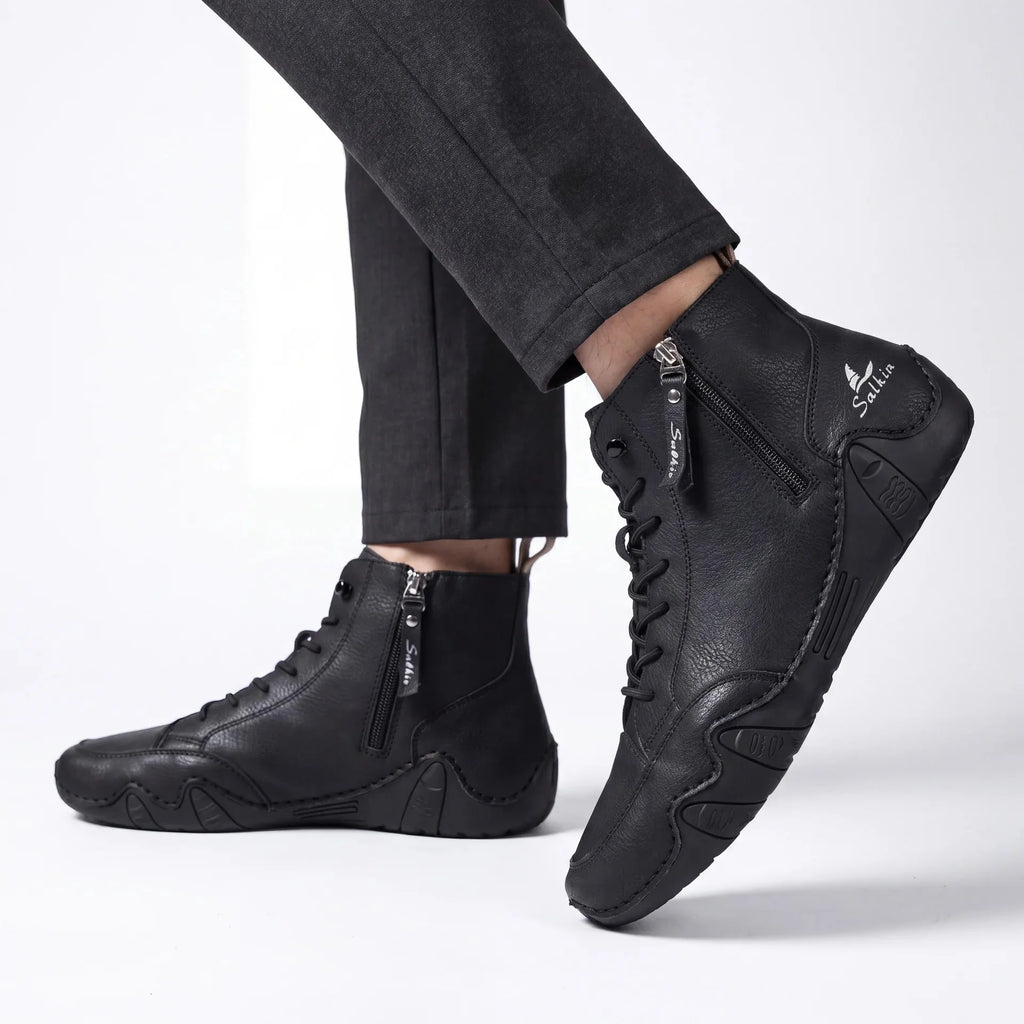 Chaussures Pieds-Nus Zippées Zero-Drop Cuir Vegan Déperlantes