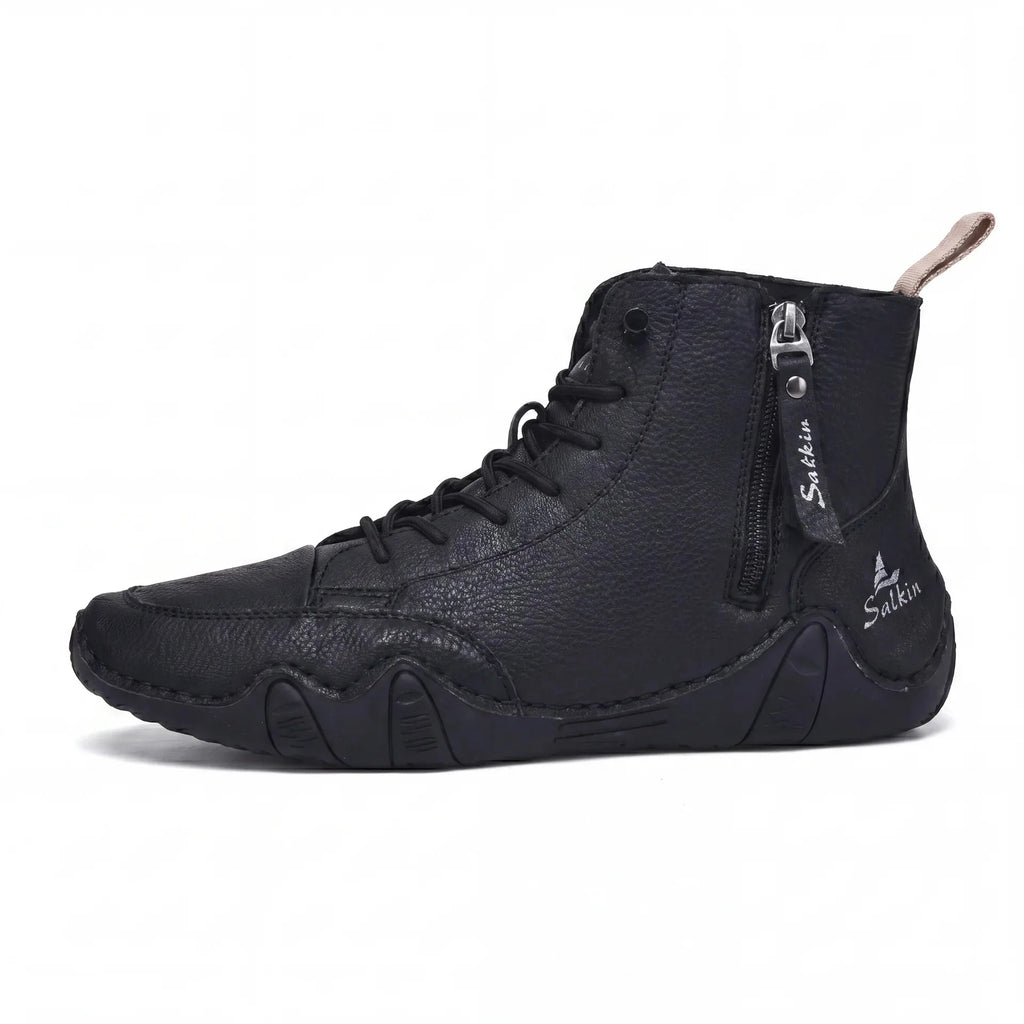 Chaussures Pieds-Nus Zippées Zero-Drop Cuir Vegan Déperlantes