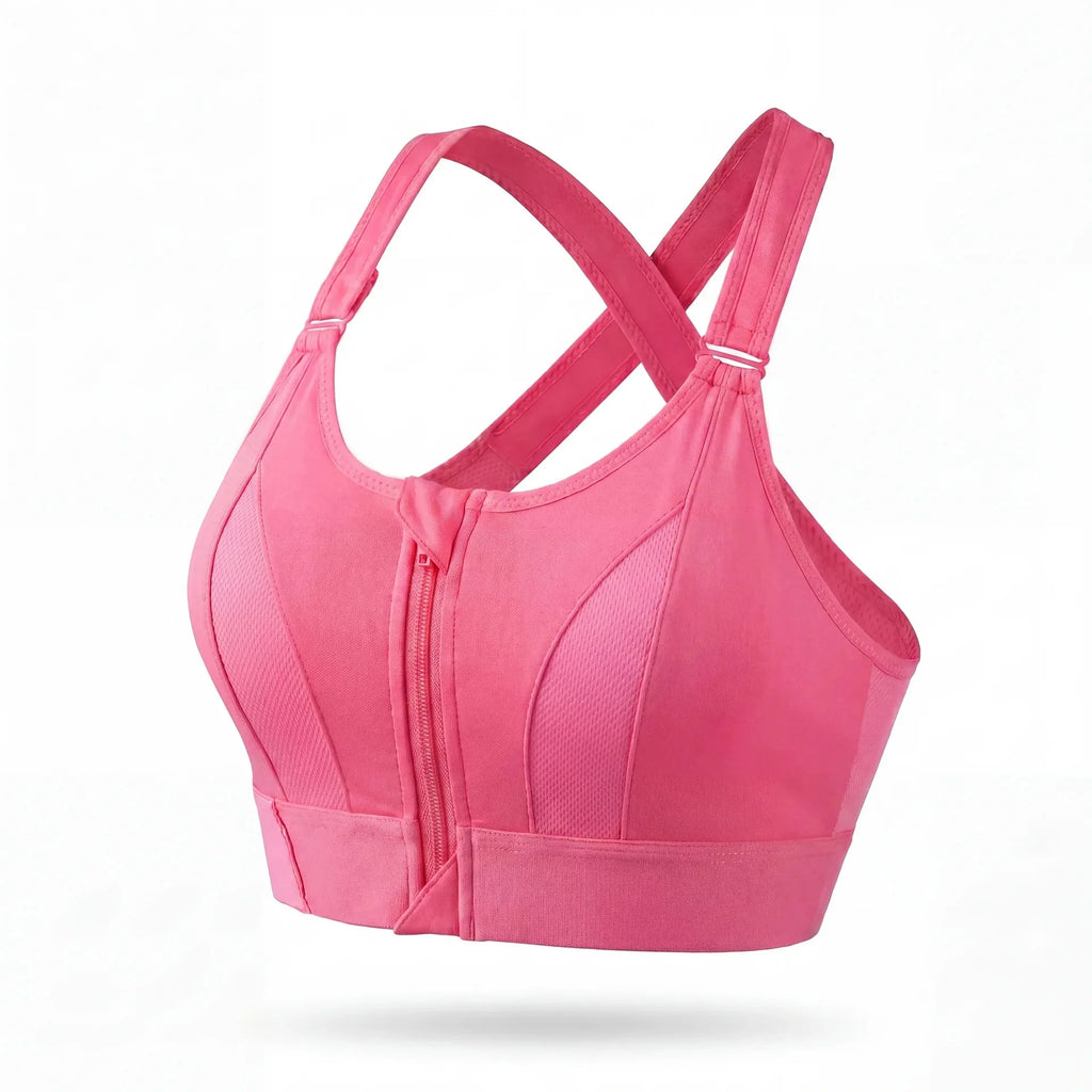 Soutien-Gorge Sportif Antichoc Zippé Confort Respirant Bande Renforcée